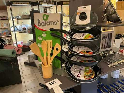 Various pans SSW/GSW (6x) + wooden spatulas