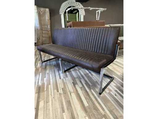 DINING BANK STRIPE  180x55x55 BRUIN LEDER 