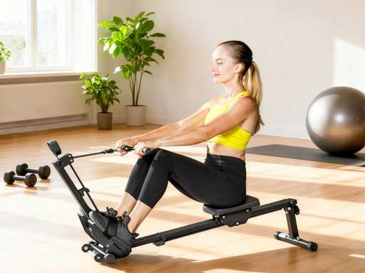 Opvouwbare roeimachine met LCD-scherm en gevoerde stoel, elastische weerstand, capaciteit 150 kg