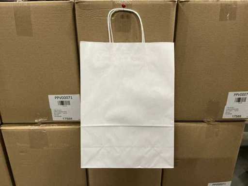 Partia papierowych worków nośnych 26+12*35cm biała (6000x)