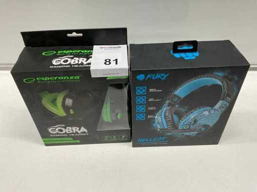 Esparanza, Hellcat Gaming Headset, Backlit Stereo Headset (2x)