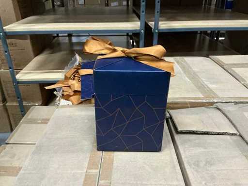 Lot Vasebox Kraft 12x12xH16cm z nadrukiem niebiesko-miedzianym (2500x)