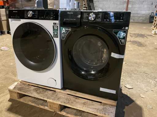 Hisense WD3S9043BB3 & WF5S1043BW Wasmachine (2x)