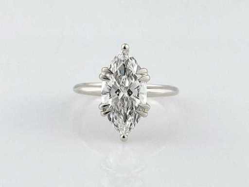 14 KT White gold Ring With 3.04 Cts Lab Grown Diamond