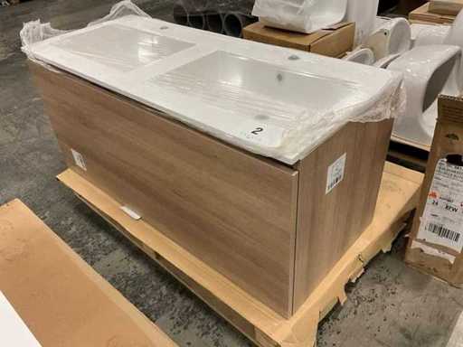 Kivu Badkamerkast met wastafelblad