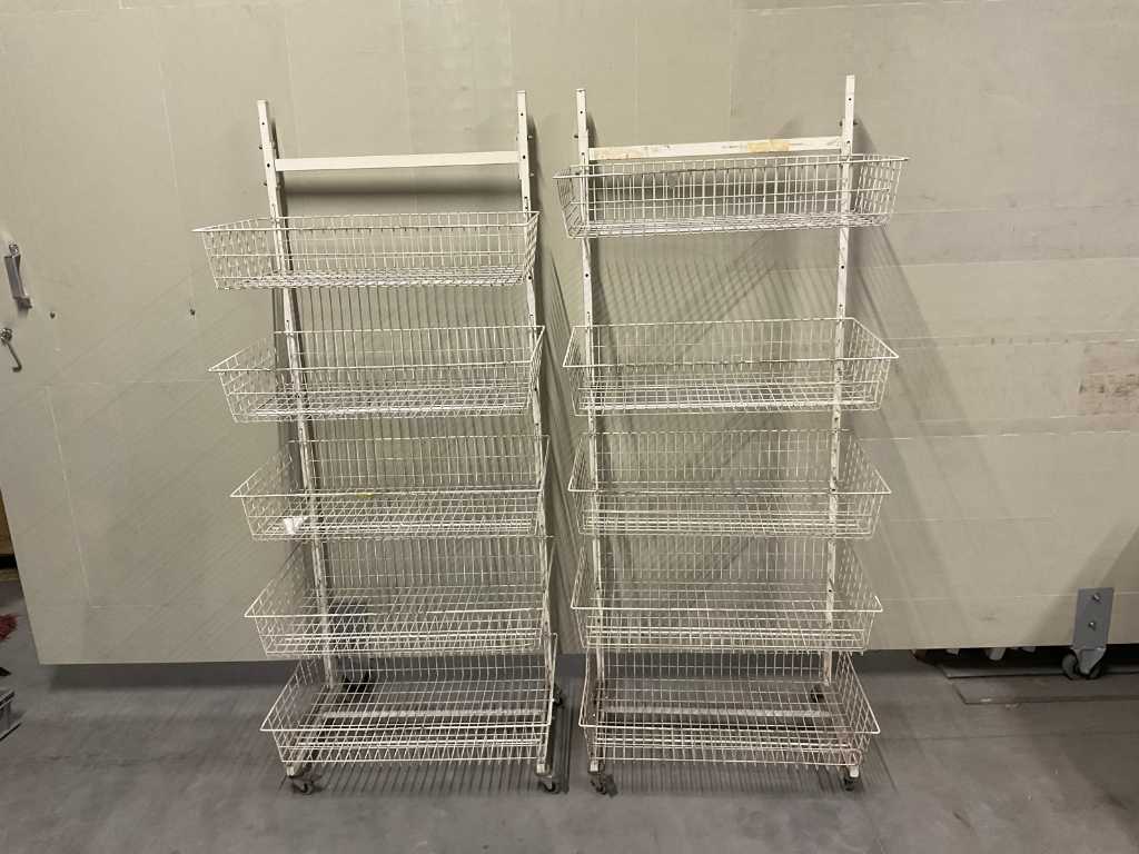 Set of 2 mobile shelves
