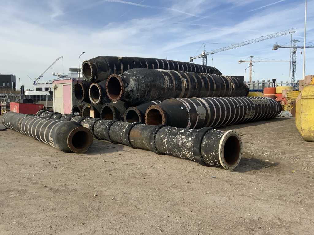 Large batch of dredging pipes