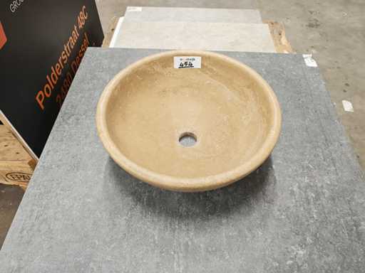 Bacino a noce in pietra naturale in travertino 40,6x15 cm