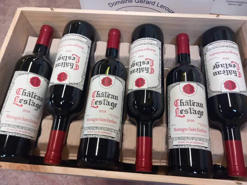 CHATEAU LESTAGE - MONTAGNE ST EMILION - 2019 - Czerwone wino w drewnianych skrzynkach (30x)