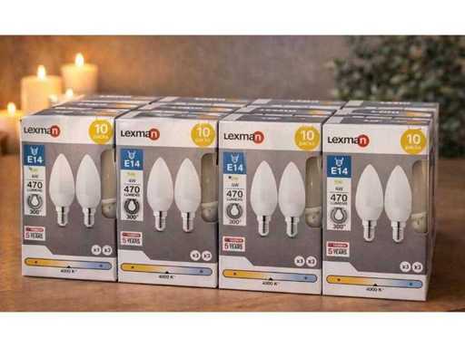 Set mit 200 Packs mit 3 energiesparenden E14-Glühbirnen