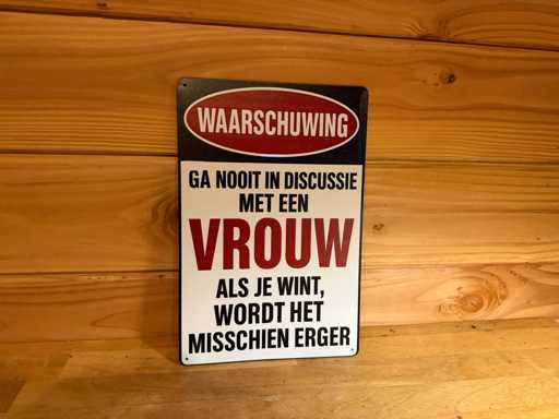 Cartello pubblicitario in metallo