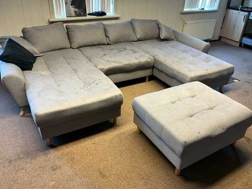 Ensemble de canapé 3 pièces avec repose-pieds