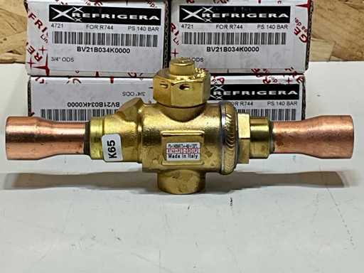 Refrigera BV21B034K0000 Ball Valve 2-Way CO2 3/4" ODS K65 140 bar (5x)