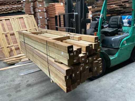 Poteau d’épicéa imprégné - 240x8,8x8,8 cm (24x)