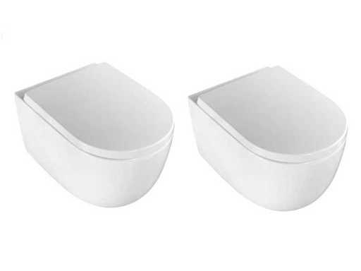 2x Mawialux built-in wall closet with toilet seat - Turbo Flush - Gloss white