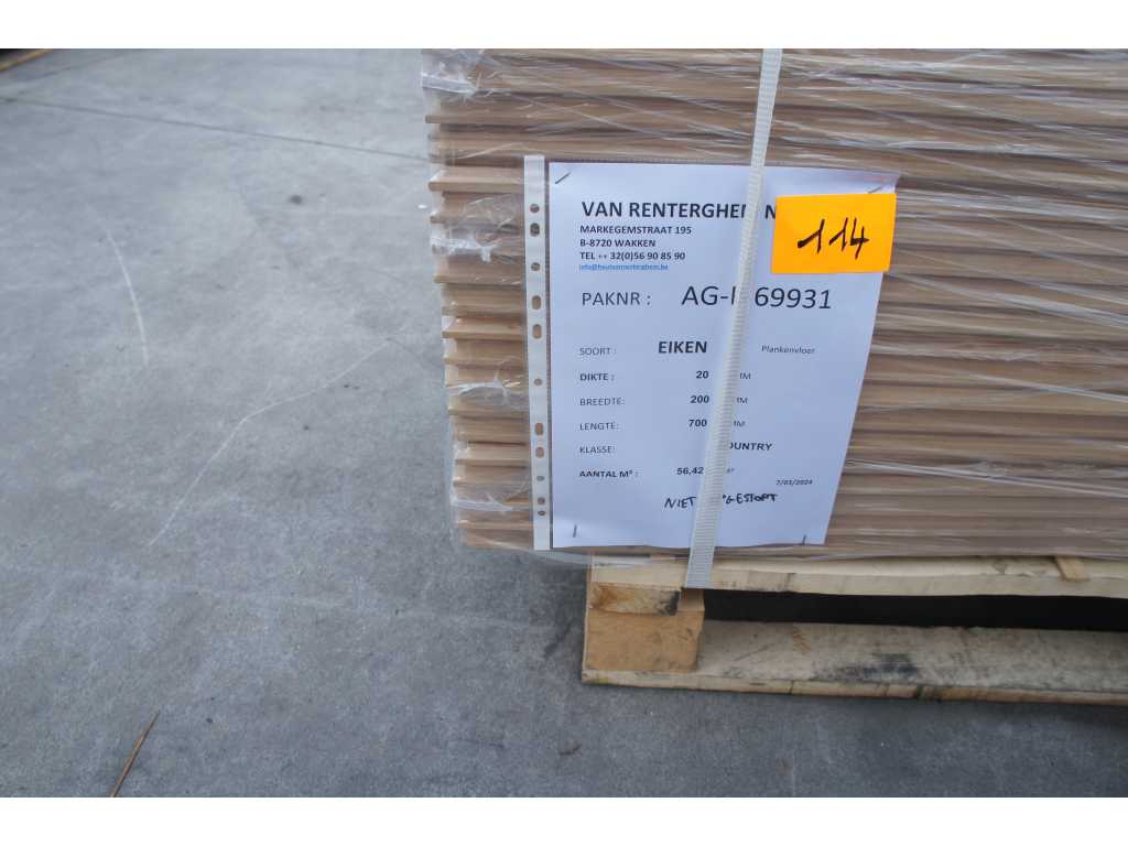 56,42 m² Solid oak parquet 20mm