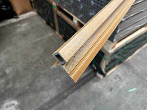 110x composiet hoekprofiel eiken/licht bruin voor gevelbekleding - 280 cm lang
