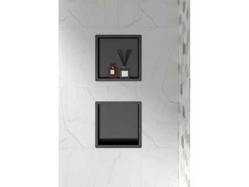 Sani - niche intégrée - noir - Garniture de douche