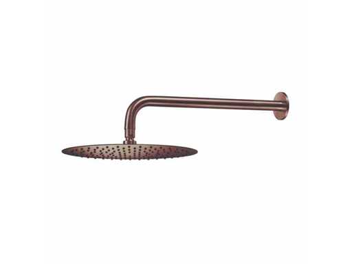 Qisani - Flow - Shower head with wall arm - Copper 30 cm