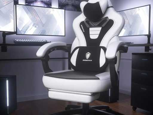 dowinx gaming chair - white and black 