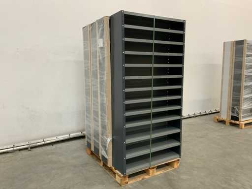 Povag Armoire à étagères ouvertes - 12 étagères noir/gris foncé