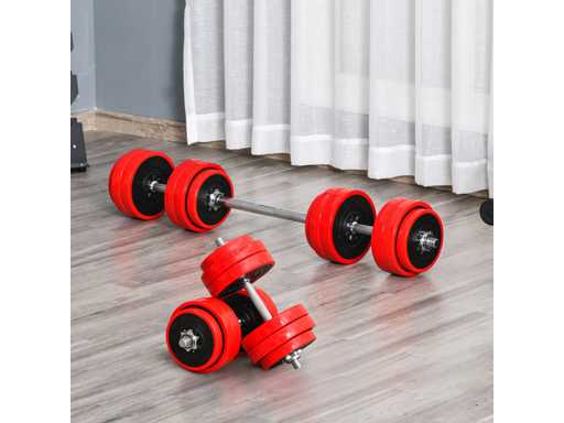 Dumbbell-set 30 kg totaal verstelbare gewichtsdiscs 2,5 / 1,25 kg