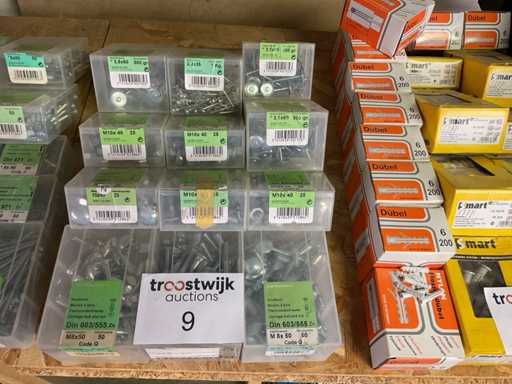 12 Kisten mit Holzschrauben; Sturmnagel; Markierung für Trockenbau