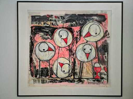 Innemee - Sérigraphie - « Les cinq non secrets » - 100 x 110 cm.