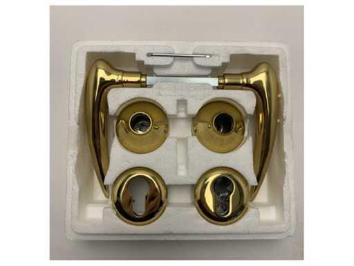 Olivari Gold Finish Marine Door Handle Set - Durable Corrosion-Resistant Brass Lever for Boats and Yachts