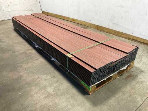 Tavola da decking composite Bamdura - Nero / Rosso - 360x14,3x2,2 cm (66x)
