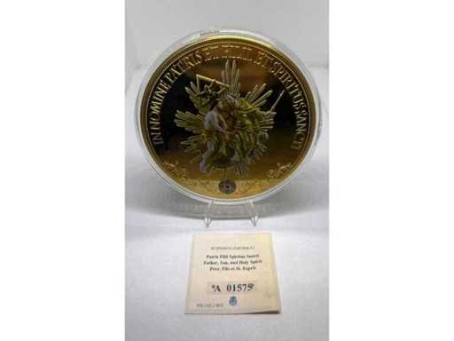 Medaglia placcata in oro con Swarovski, USA Liberty 1886, 2016, diametro 100 mm