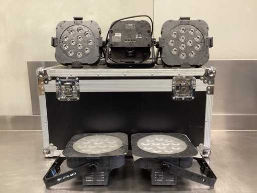 Set American DJ Flat Par QA12 DMX - în cutia de zbor