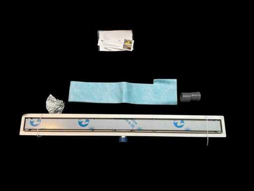 Duschabfluss mit Fliesengitter und Flansch 100 cm