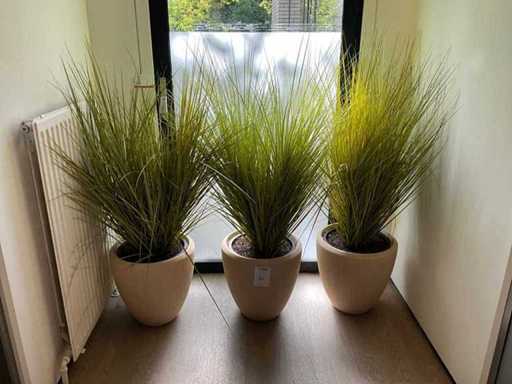 Kunstplant in pot (4x)
