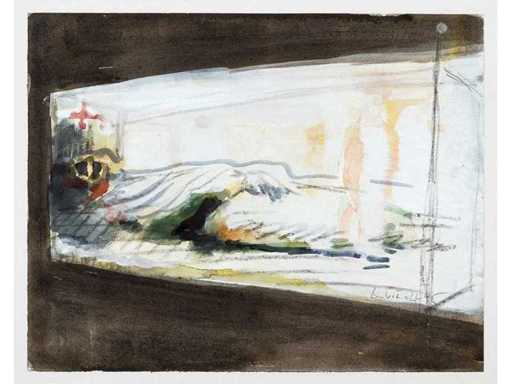 Jan Van Imschoot - aquarel en potlood op papier - ingelijst