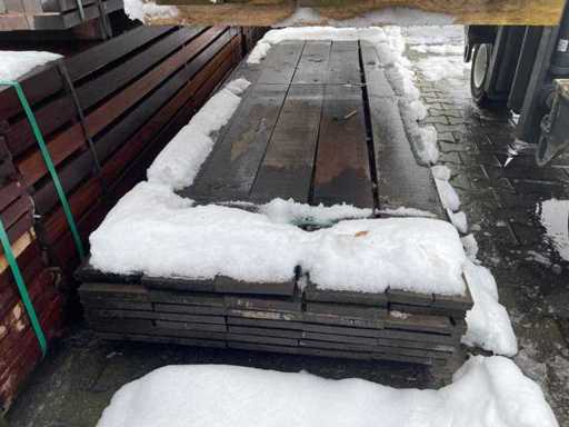 Purple Heart planken fijnbezaagd 3350x190x21mm (35x)