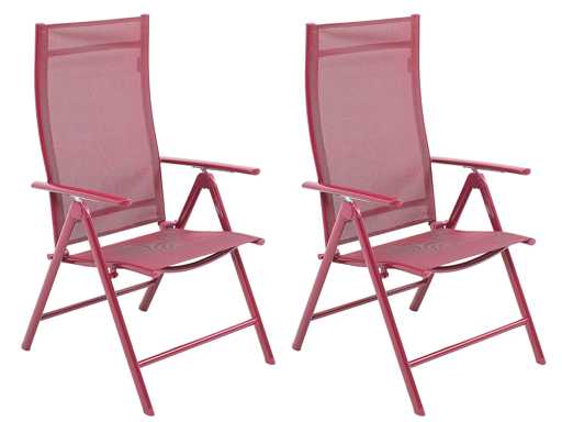 GREEN LOUNGE 2 opvouwbare aluminium stoelen, ergonomisch gevormd, verstelbaar in 7 posities, ondersteunen tot 120 kg