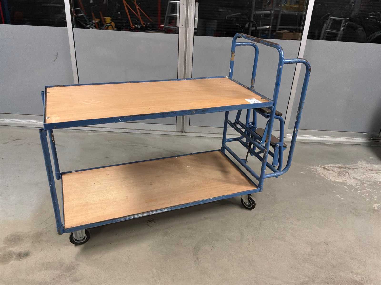 Fetra Shelf trolley/order picking trolley with 2-step ladder