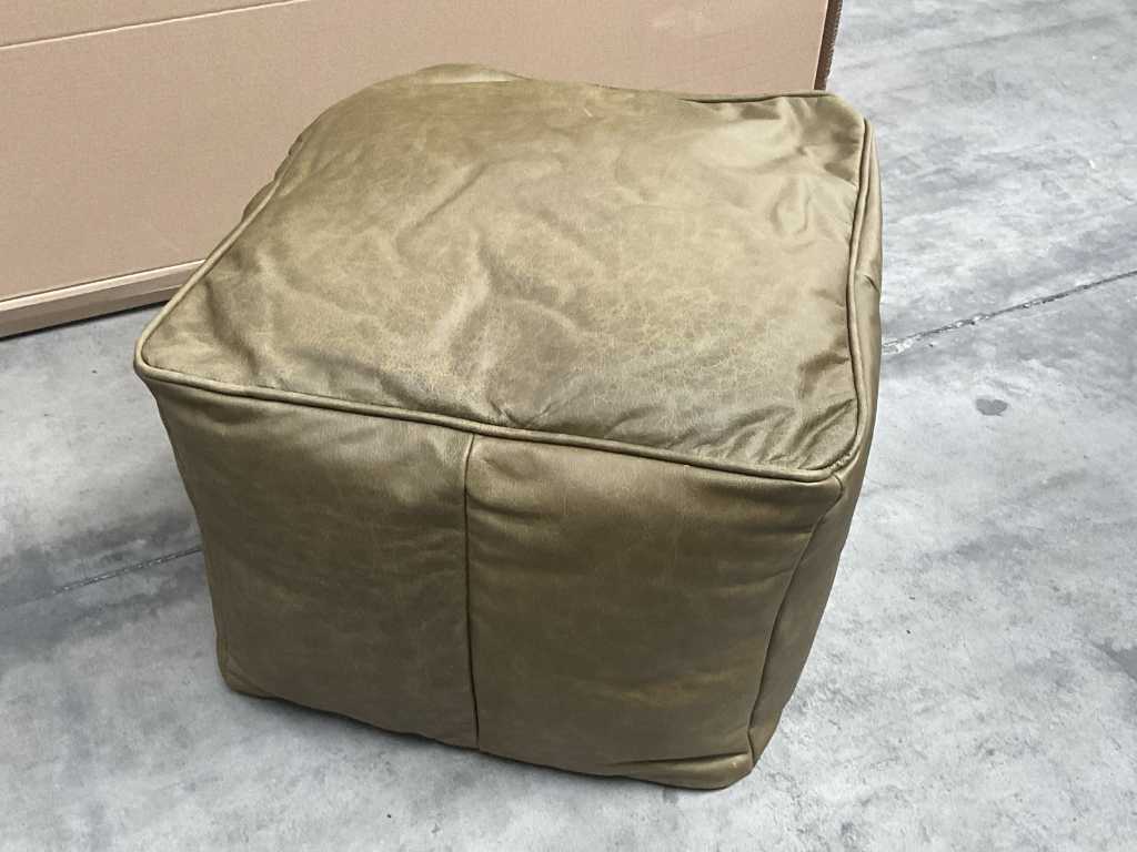 2x Pouf square leather ZAVI 1003