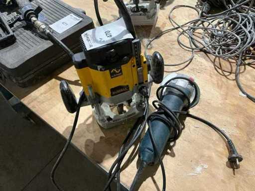 Dewalt DW625E Fräse + Schleif-/Schleifmaschine Bosch GWS 11-125