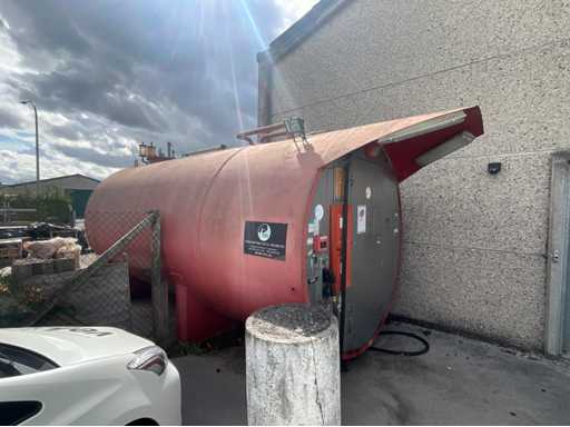 Diesel storage tank with integrated pumping and measuring system