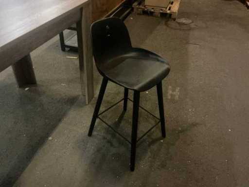 Albert Kuip czarno/PVC stołek barowy