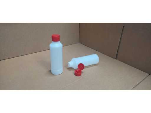 Bottiglia PE bianca/naturale 250ml inclusa la capsula stampata a iniezione (60x)