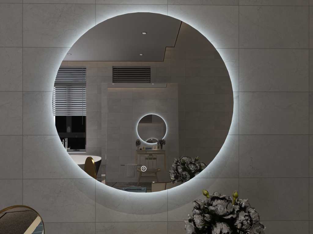Miroir LED rond 80 cm fonction anti-buée et gradation NOUVEAU