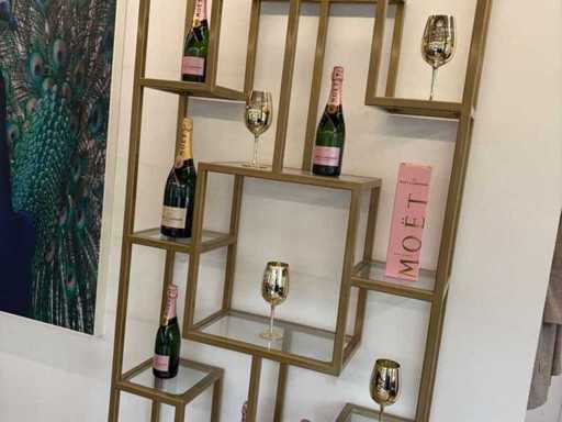 Design metal display cabinets/display racks with glass shelves