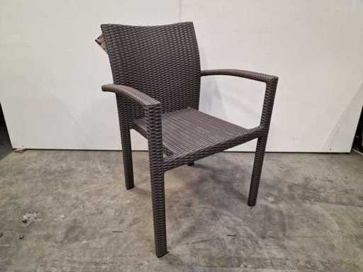 2 x Luxury Lounge - Wicker Stapelstoel Ergo met Armleuning Taupe