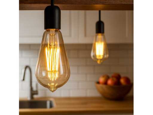 40 x ST64 Amber Filament Lamp – 6W – E27 – Dimbaar – IP20