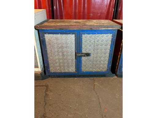 Armadio / banco da lavoro in acciaio pesante – Set di attrezzi per lavori meccanici inclusi