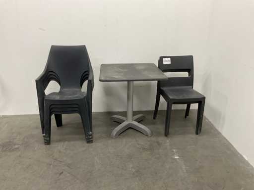 Scaune de gr?din? cu mas? (7x)