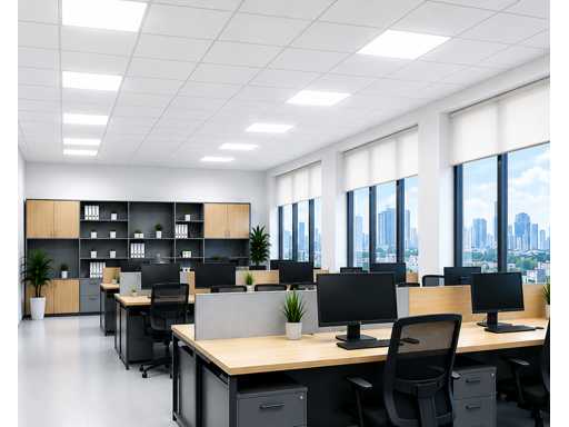 8 x LED-Panel 45W – 6400K Cold White – 595x595mm – IP20 – GALAKSI